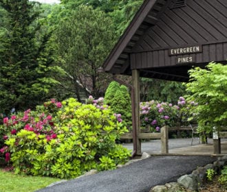 Evergreen Pines pavilion.