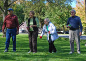 Seniors playing lawn games.