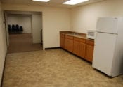 Retreat center small kitchen space.