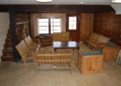 Rustic sitting area.