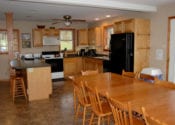 Creekview Lodge kitchen and dining room.