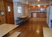 Mountain Laurel Lodge kitchen and adjoining dining area.