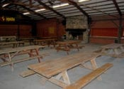 The Pavilion organized with 12 standard sized picnic tables.