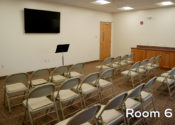 Retreat center meeting room six.
