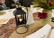 Fall reception table decorations.