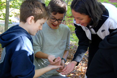 Kids learning about nature.