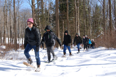 Wilderness hike with snowshoes.